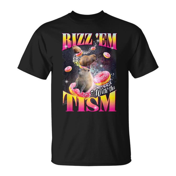 Rizz 'Em With The Tism Donut Capybara T-Shirt