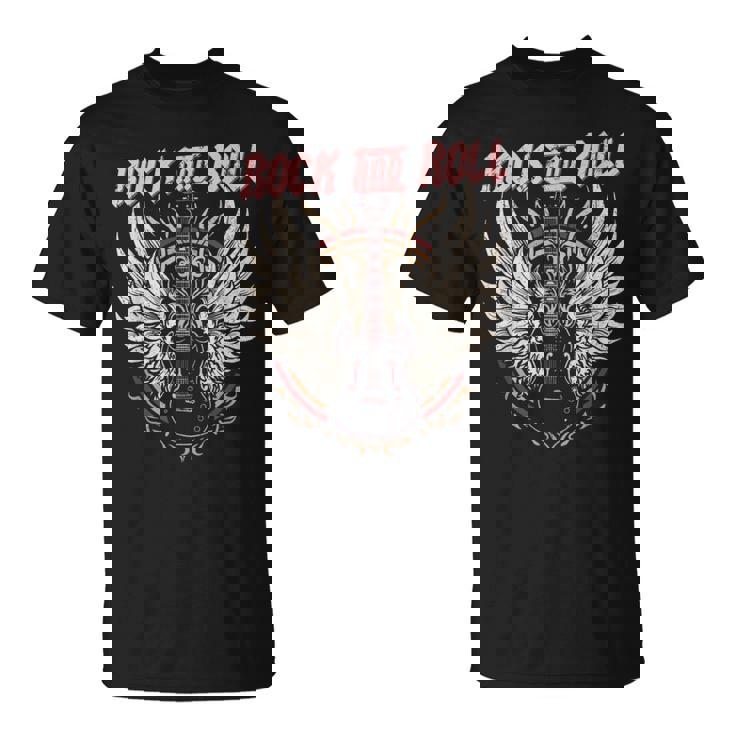 Rock And Roll Guitarraintage Rock Música Camiseta unisex
