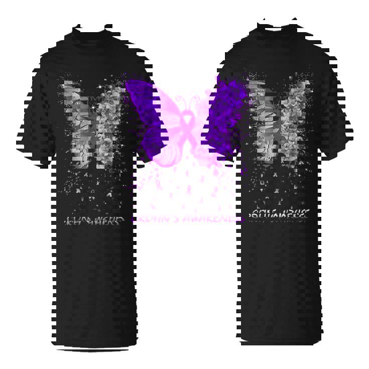 Ruban De Sensibilisation Pour Motif Papillon T-Shirt