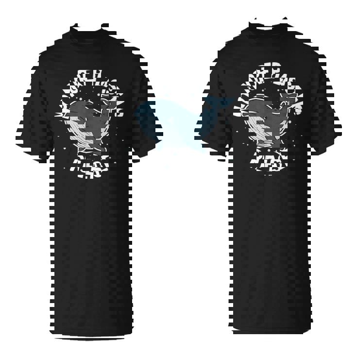 Salvar A Las Ballenas No Más Plástico Por Favor Ballena Jorobada Camiseta unisex