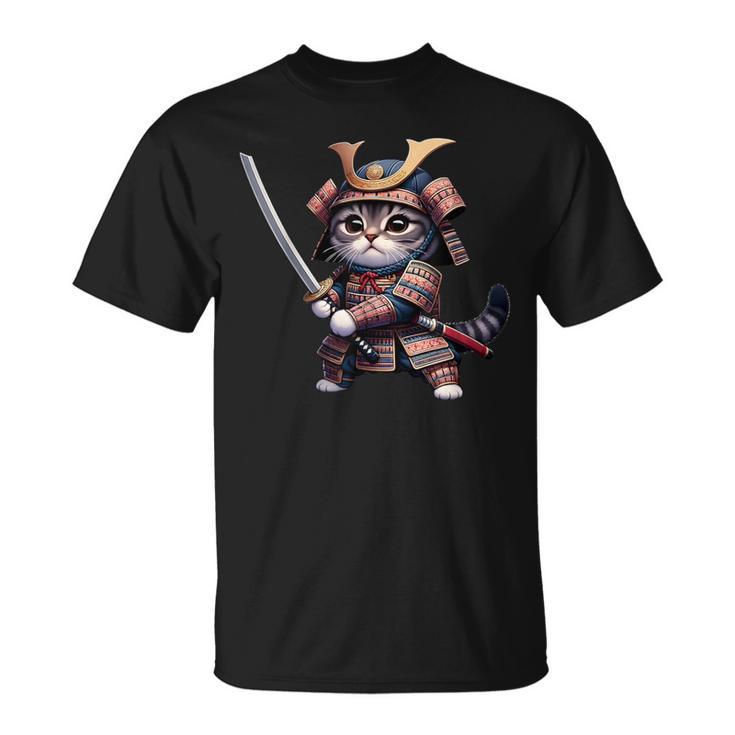 Samurai Cat Japanese Samurai Ninja Cat Camiseta unisex