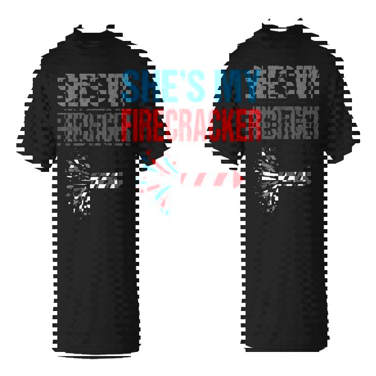 She's My Firecracker 4th Of July Fireworks Matching Couples T-Shirt