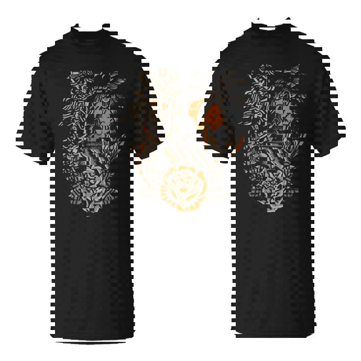 Sirène Squelette Traditionnel Tatouage Old School Tattoo Flash T-Shirt