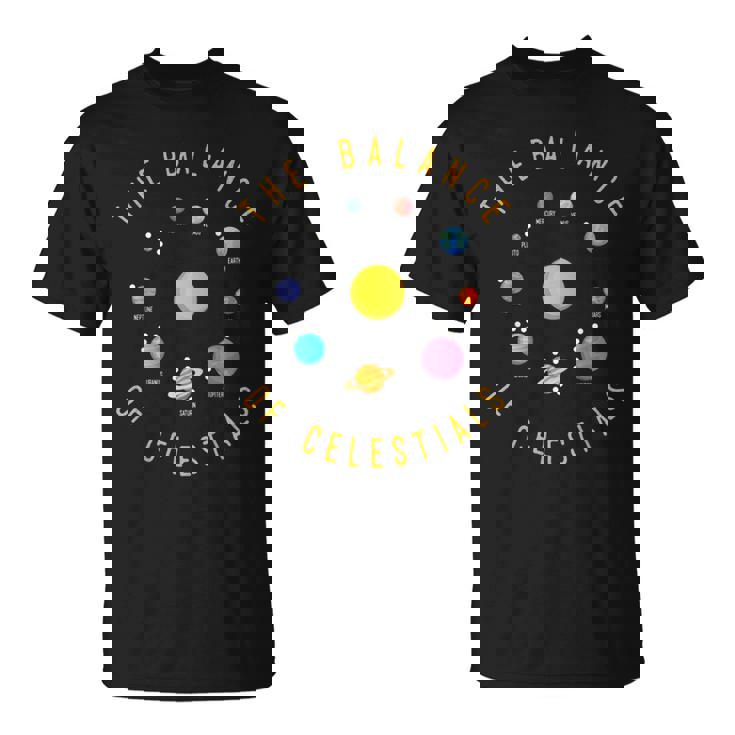 Sistema Solar Planetas Equilibrio De Los Cuerpos Celestes Camiseta unisex