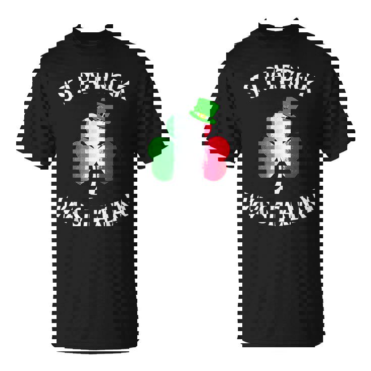 St Patrick Was Italian Irish-Italian Theme -Adults Short Sleeve Black Small T-Shirt
