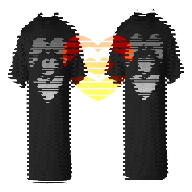 Sunset Sunrise Love Heart Hands Over Sun T-Shirt