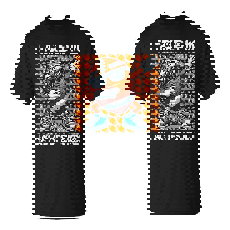I Tackled 100 Days Of School Football 100 Days Of School T-Shirt