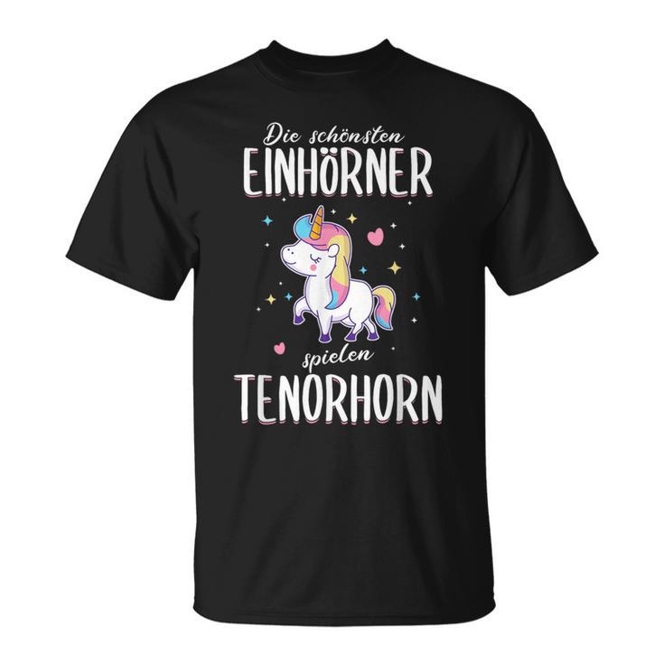 Tenor Horn Tenor Hornist Unicorn Slogan Idea T-Shirt