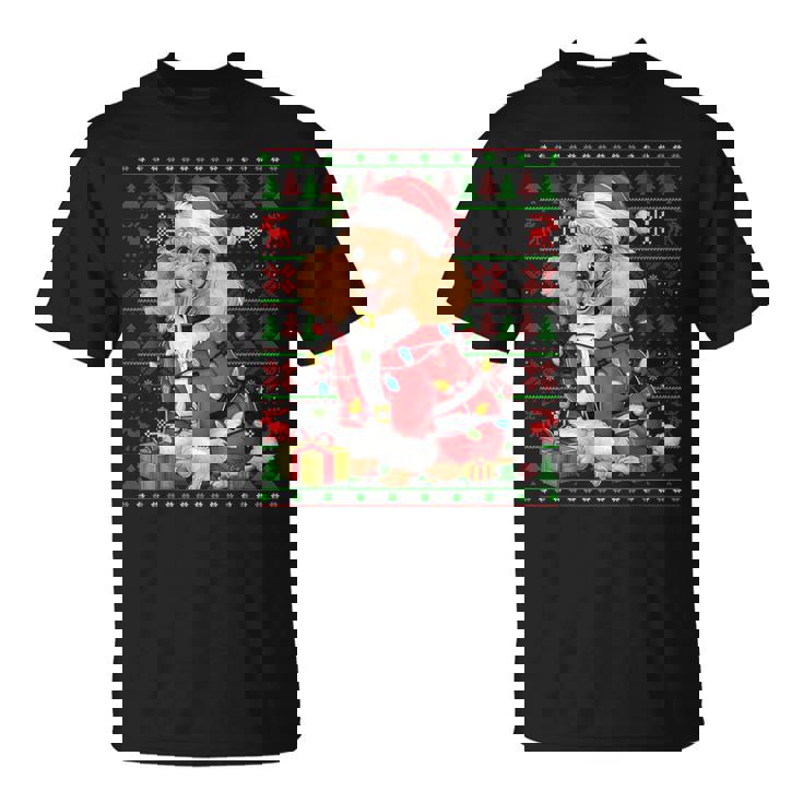 Toy Poodle Dog Xmas Lights Ugly Santa Toy Poodle Christmas T-Shirt