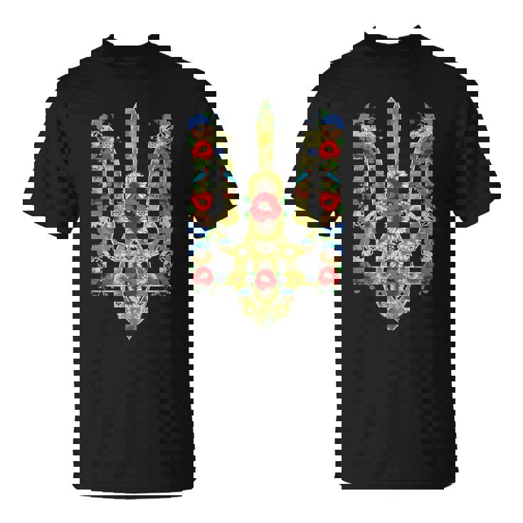 Ucraniano Trysub Girasol Retro Floral Ucraniayshyvanka Camiseta unisex