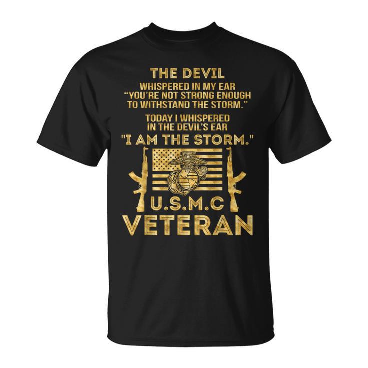 USMCeteran I Am The Storm Gold Foil Effect T-Shirt