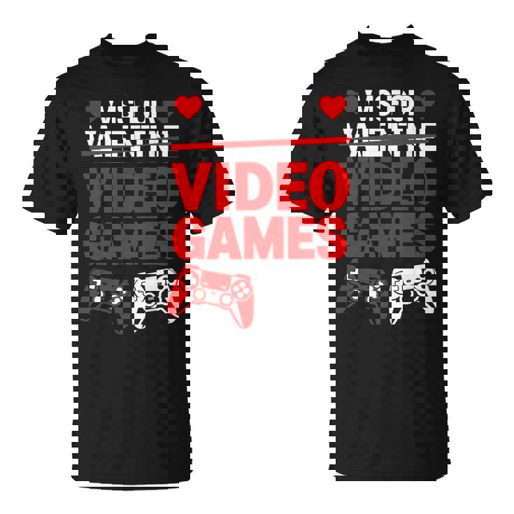 V Is For Video Games Controller Valentine's Day Boys T-Shirt