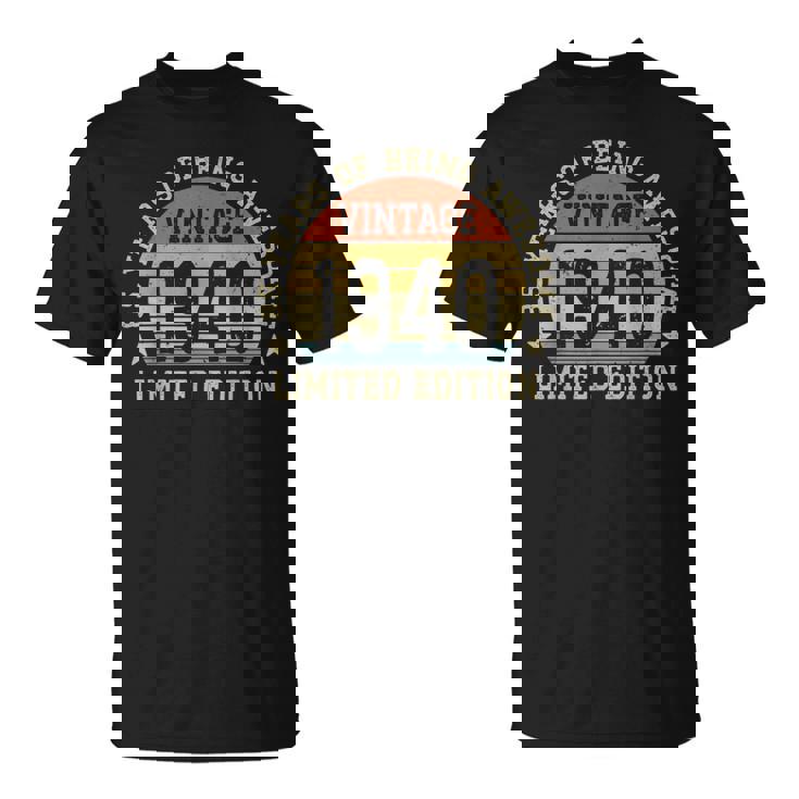 Vintage 1940 Edición Limitada 85-Year-Old 85Th Birthday Camiseta unisex