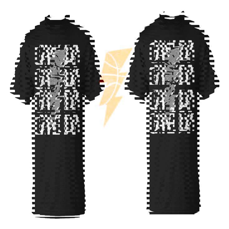 Vintage Game Day Basketball Lightning Bolt Team Sport T-Shirt