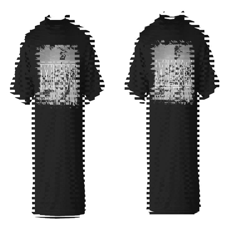 Vintage Miami Black And White Picture T-Shirt