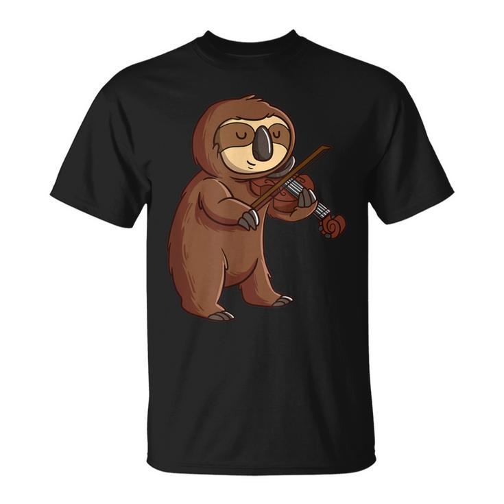 Violinist Slothioliniola Player Music Lover T-Shirt