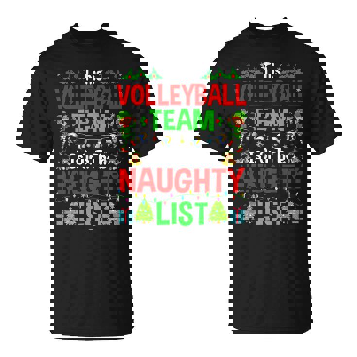 This Volleyball Team On Naughty List Cute Christmas Elf T-Shirt