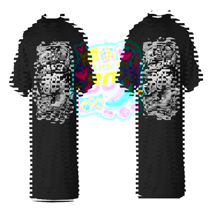 Women's Back To 80S 1980Sintage Style 80S Retro Party Costume With-Neck T-Shirt