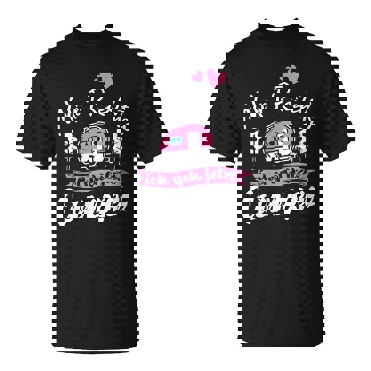 Women's Mir Reichts Ich Geh Camping Caravan Camper With-Neck T-Shirt