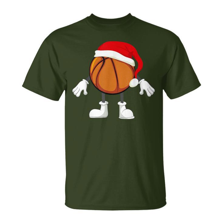 Basketball Christmas Santa Basketball Santa T-Shirt