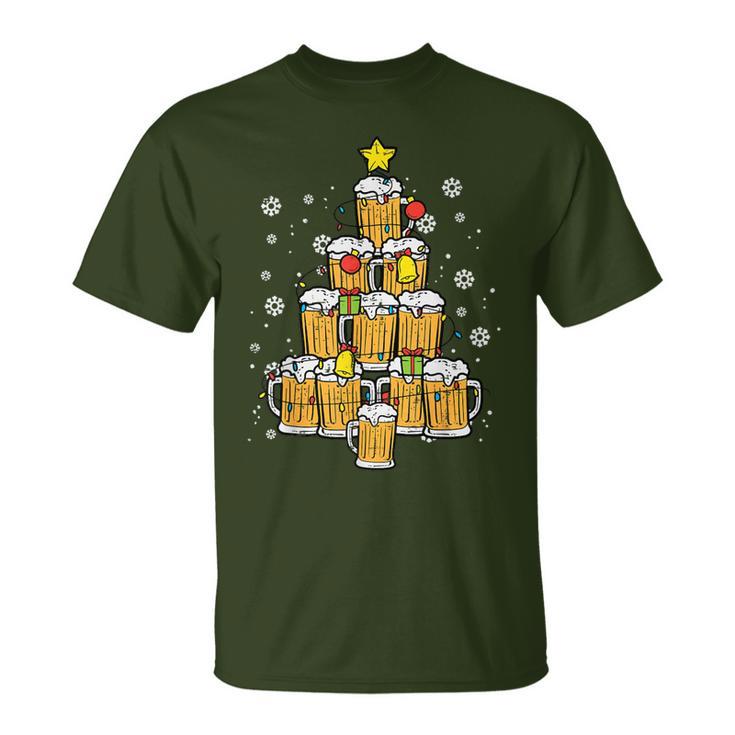 Beer Christmas Pyjamas Christmas Tree Pjs Brew Dad Men T-Shirt