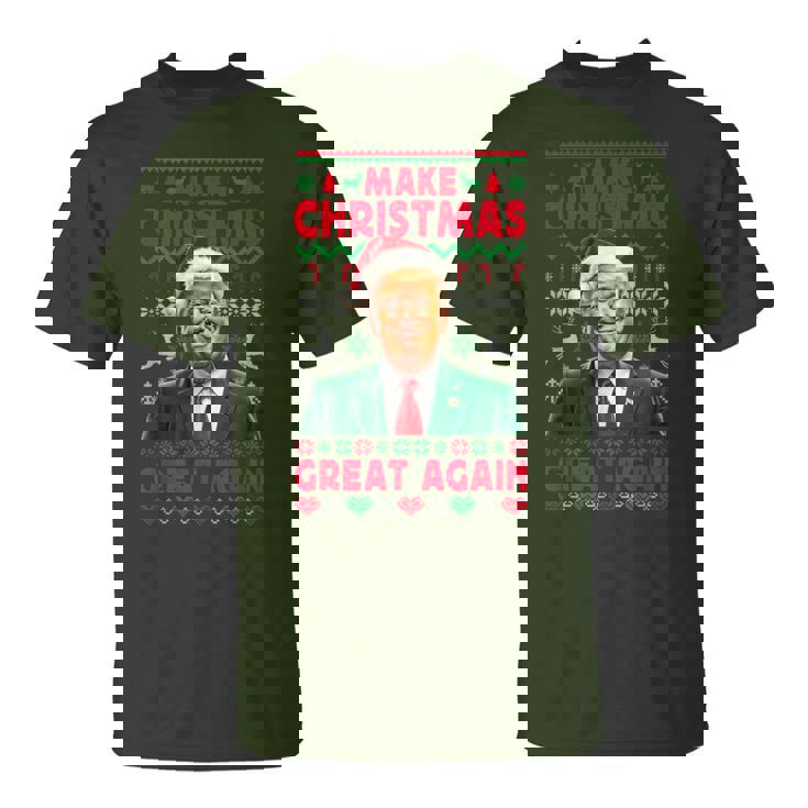 Make Christmas Great Again Santa Trump Christmas Ugly Camiseta unisex