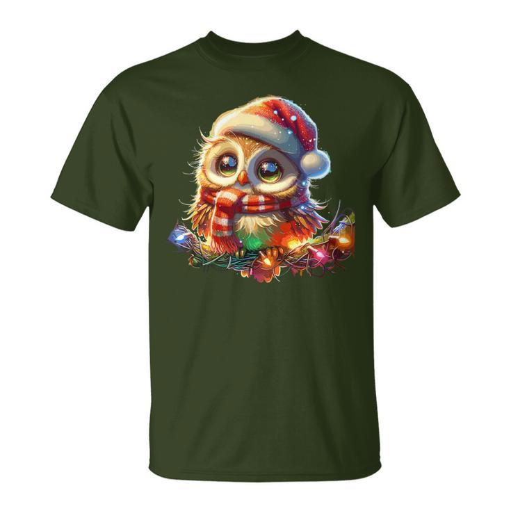 Christmas Hat Owl T-Shirt