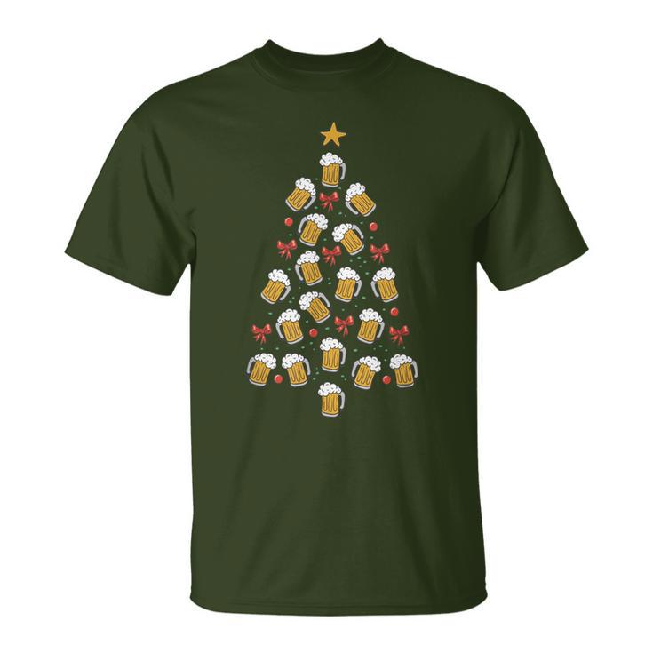 Christmas Tree Christmas Beer Glass Tree Men T-Shirt