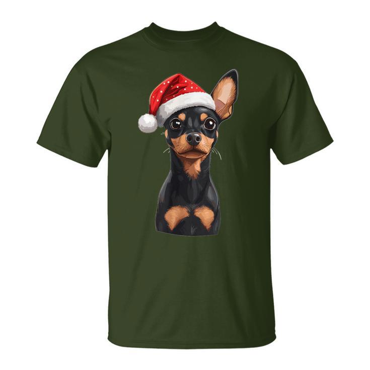 Cute Miniature Pinscher Dog Christmas Merry Xmas Graphic T-Shirt