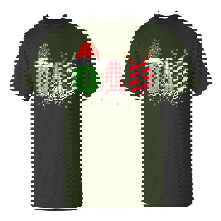 Dad Claus Xmas Christmas Lights Pajama Family Matching T-Shirt