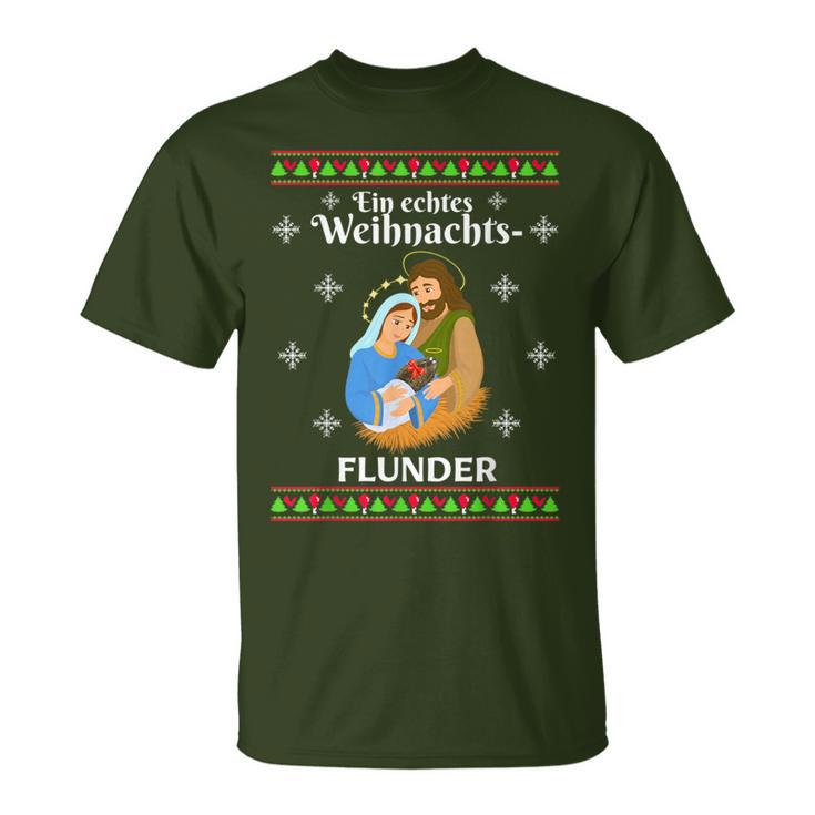 Flunder Fish Christmas Wonder Fishing Baltic Sea North Sea T-Shirt