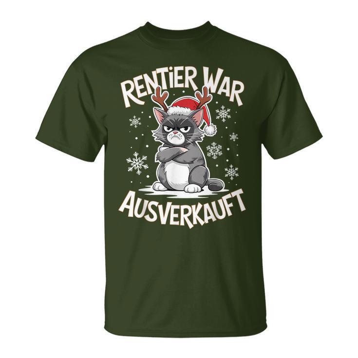 Christmas Cat Reindeer Was Out Sold Out T-Shirt