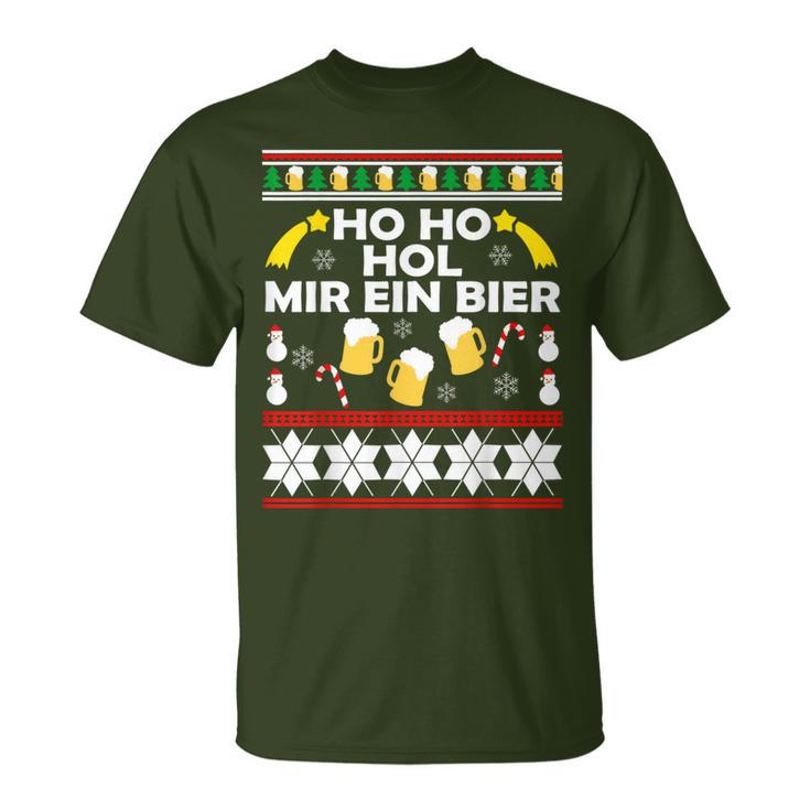 Hohoho Get Me A Beer Ugly Christmas T-Shirt