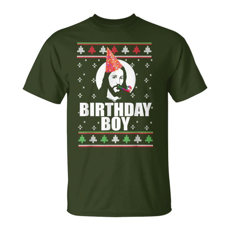 Jesus Nasty Christmas Knitted Jacket With Birthday Boy T-Shirt