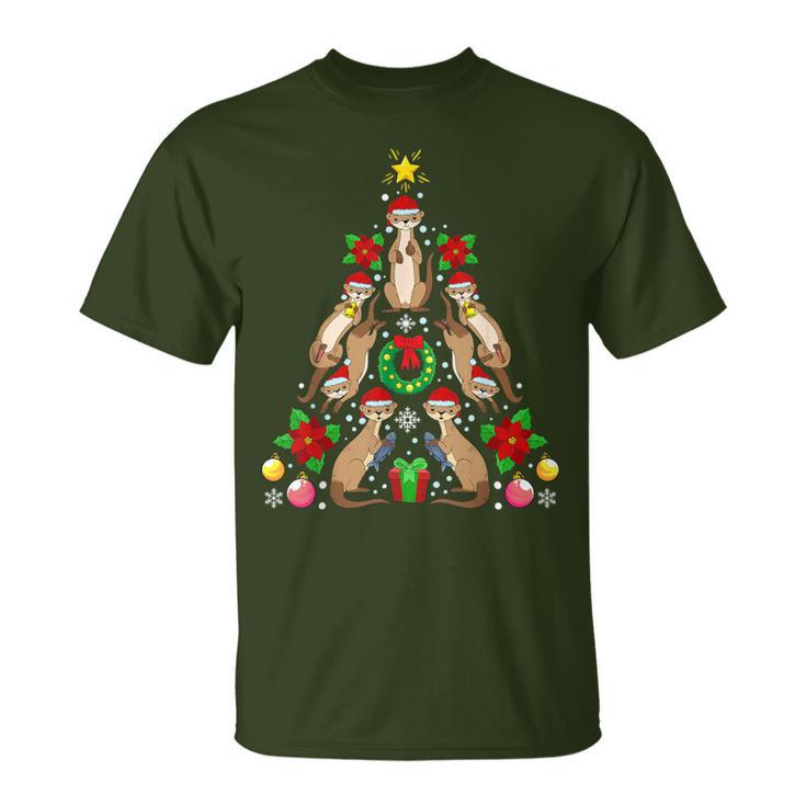 Otter Christmas Tree Christmas Fish T-Shirt