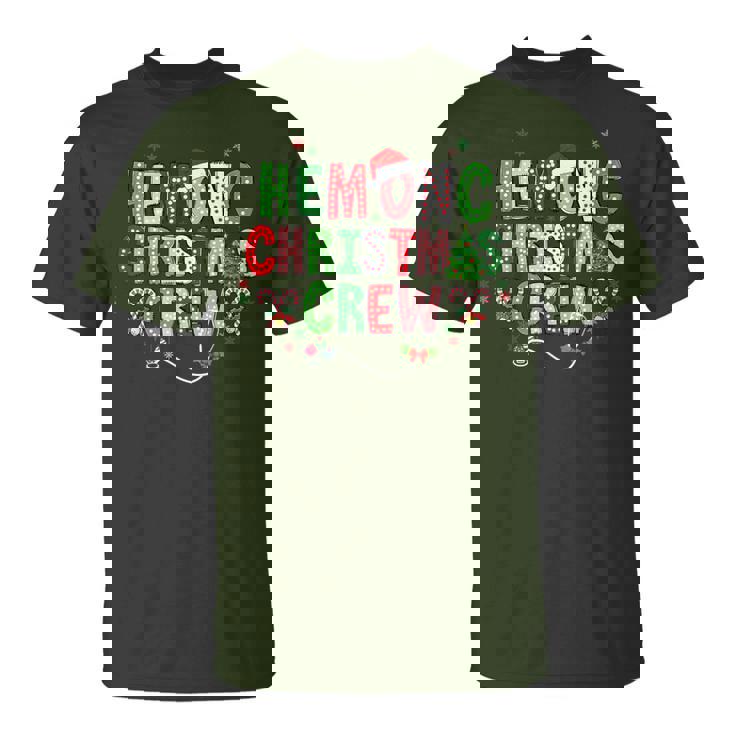Retro Hemonc Christmas Crew Hematology Oncology Nurse Xmas T-Shirt
