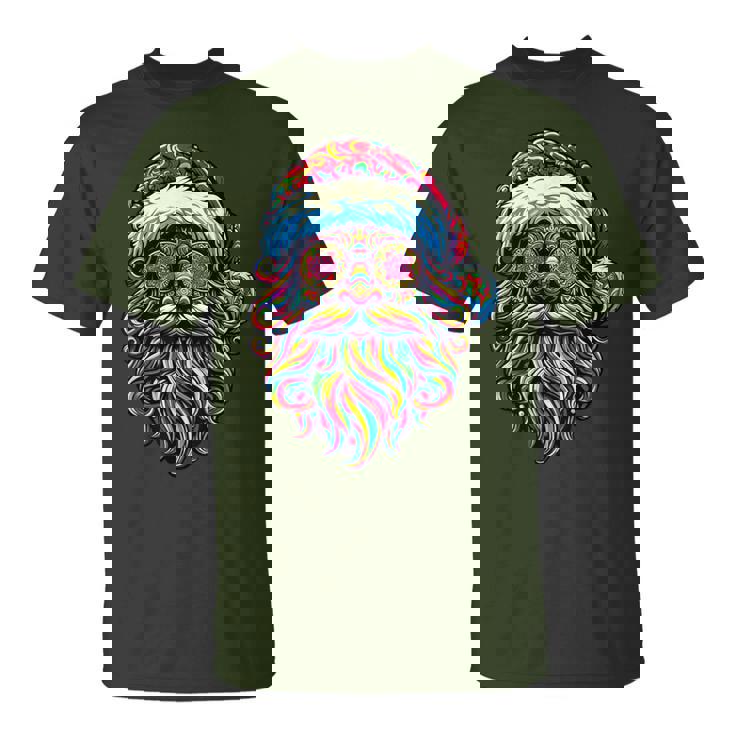 Retro Psychedelic Christmas Santa Claus T-Shirt