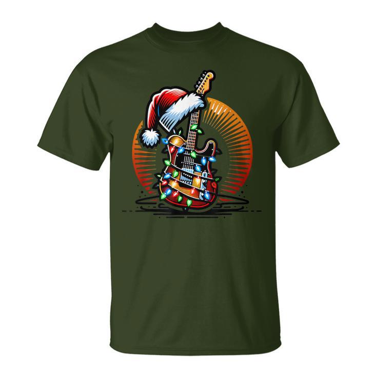 Rock & Roll Santa Guitar Guitar Christmas T-Shirt