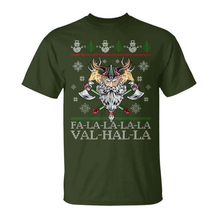 Viking Santaiking Christmas Jumper Falalalaalhalla S T-Shirt