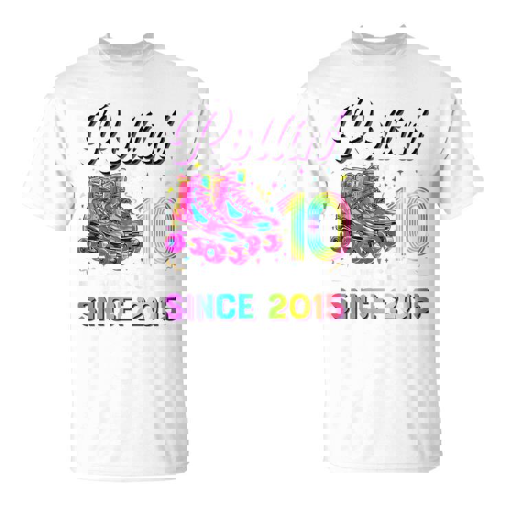 10Th Birthday Girl 10 Year Old Roller Skate Skating T-Shirt