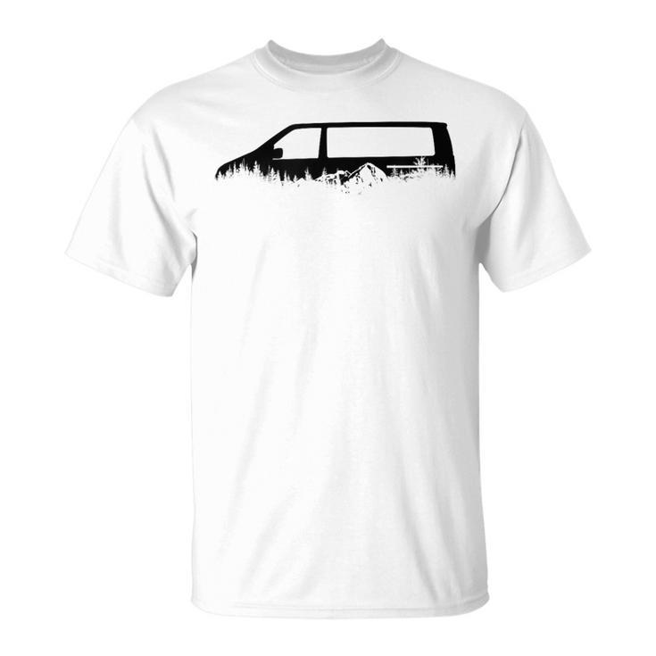 4X4 Offroad Camping T6 Outdoor Silhouette Nature Camping 4Wd Gray T-Shirt