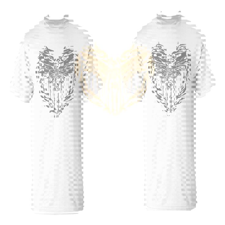 Aesthetic Fairy Wings Skeleton Alt Grunge Camiseta unisex