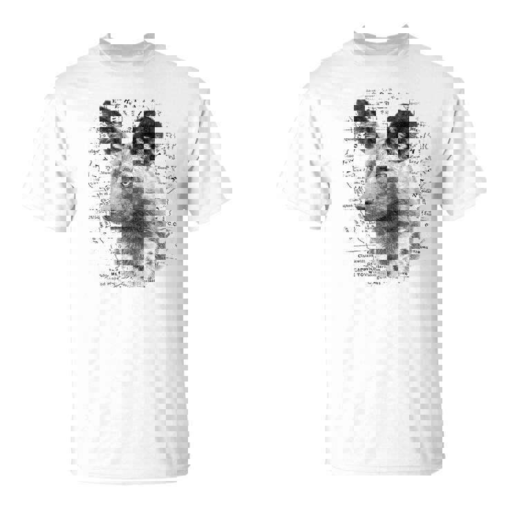 African Wild Dog Close-Up On Vintage Africa Map Safari Theme T-Shirt