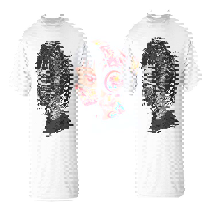 Anime Manga Gráfico Ojos Rojos Arte Anime Camiseta unisex