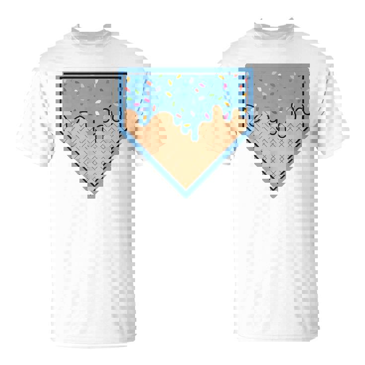 Baseball Home Plate Ice Cream Drip With Sprinkles For Boys T-Shirt