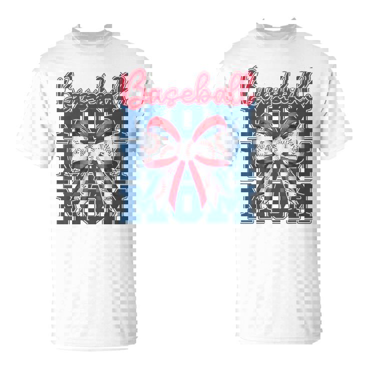 Baseball Mom Coquette Bow Sport Mama T-Shirt
