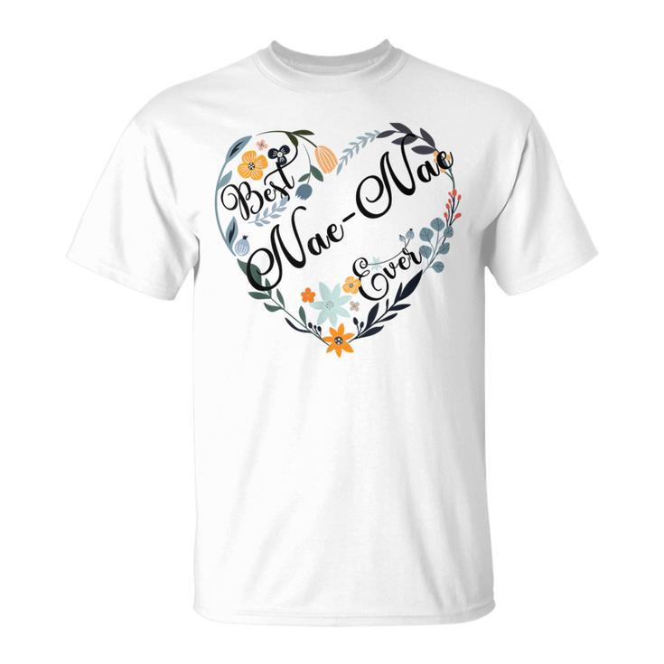 Best Nae-Nae Ever Heart Flower Blessed Grandma Mother's Day T-Shirt