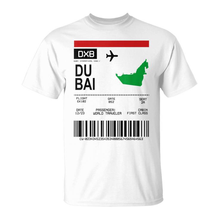 Board Ticket Dubai Dxb Airport Passenger Flight S T-Shirt