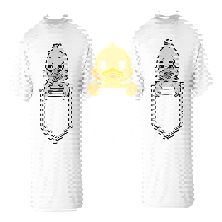 Bolsillo Para Niños Y Niñas Pequeñas Con Diseño De Pato De Zoológico Camiseta unisex