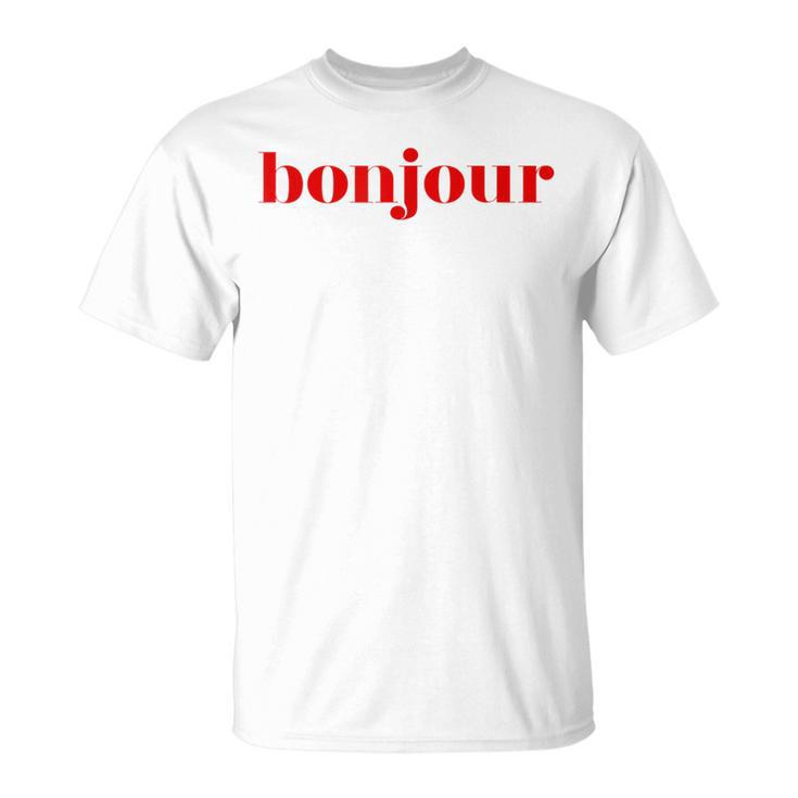 Bonjour For French Lovers Blue T-Shirt